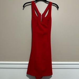 Red mini dress